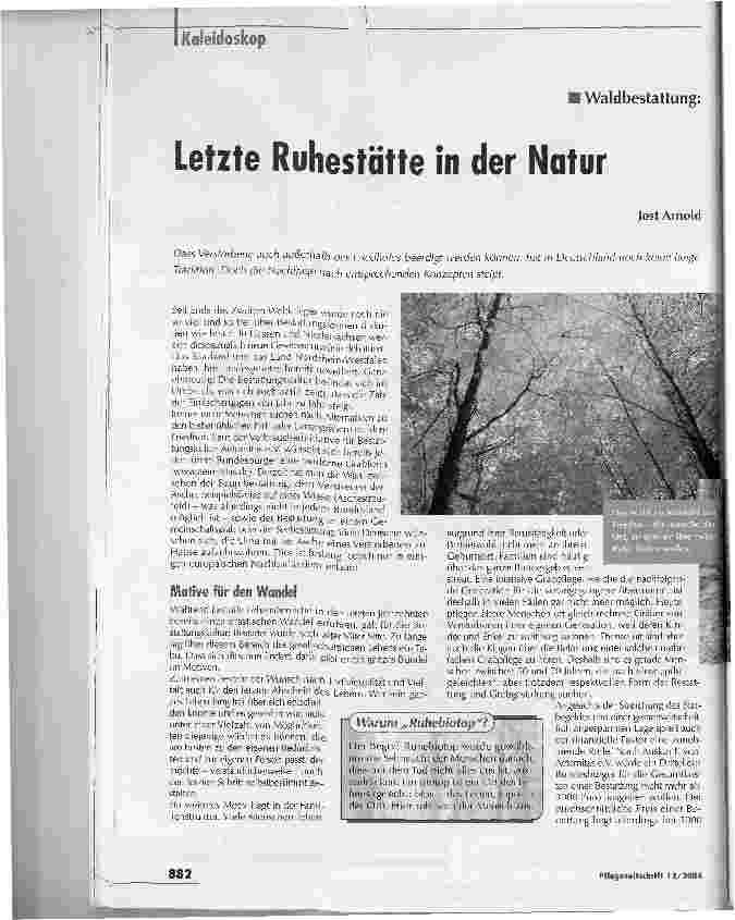 Vorschauseite 1: Letzte Ruhestätte in der Natur