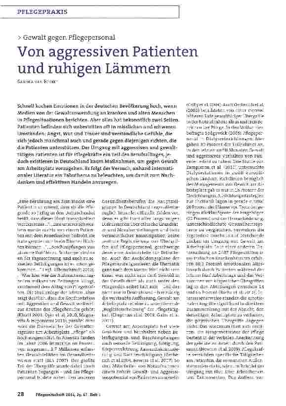 Vorschauseite 1: Von aggressiven Patienten und ruhigen Lämmern
