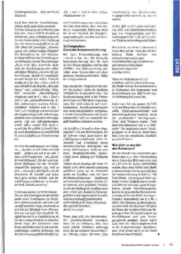 Vorschauseite 2: Befreiung von der gesetzlichen RentenversicherungEmpfehlungen der DGfM