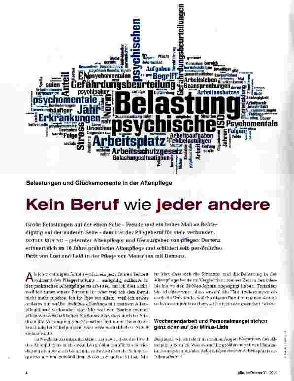 Vorschauseite 1: Kein Beruf wie jeder andere