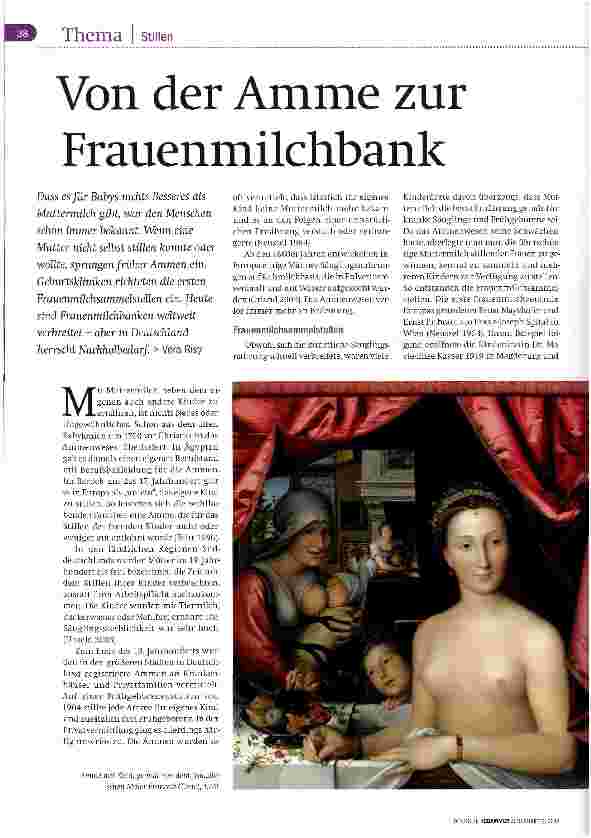 Vorschauseite 1: Von der Amme zur Frauenmilchbank