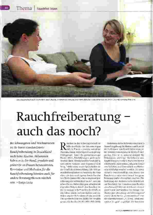 Vorschauseite 1: Rauchfreiberatung auch das noch?