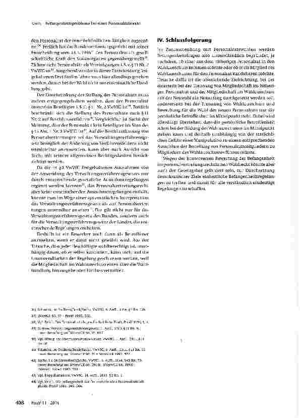 Vorschauseite 5: Befangenheitsprobleme bei einer Personalratswahl