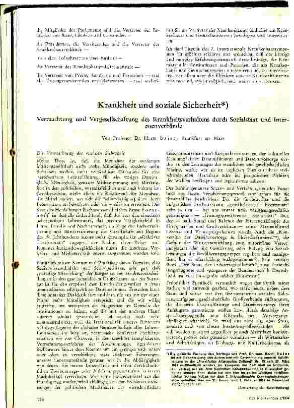 Vorschauseite 1: Krankheit und soziale Sicherheit: Vermachtung und Vergesellschaftung des Krankheitsverhaltens durch Sozialstaat und Intressenverbände