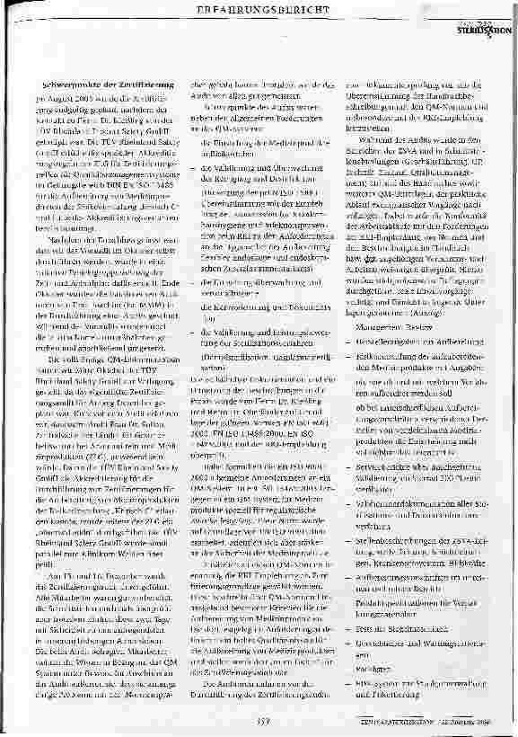 Vorschauseite 3: Zertifizierung der ZSVA auf Grundlage der RKI-EmpfehlungEin Erfahrungsbericht aus dem Klinikum Weiden