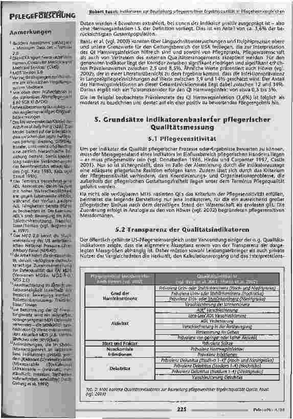 Vorschauseite 4: Indikatoren zur Beurteilung pflegesensitiver Ergebnisqualität in Pflegeheimvergleichen Chancen RAI MDS basierte Qualitätsindikatoren für eine pflegerische Qualitätsmessung in Deut…