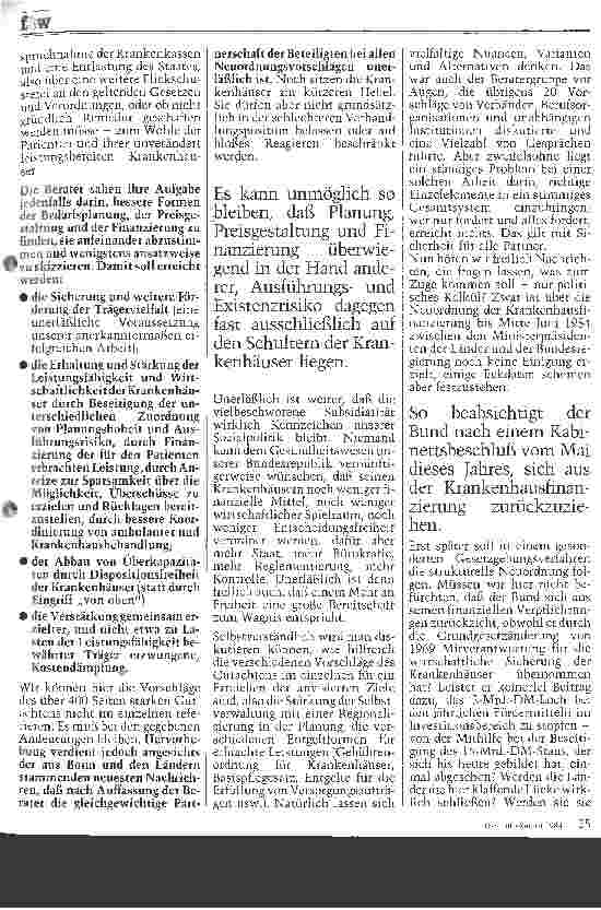 Vorschauseite 2: Viel Lärm um nichts? Neuordnung der Krankenhausfinanzierung