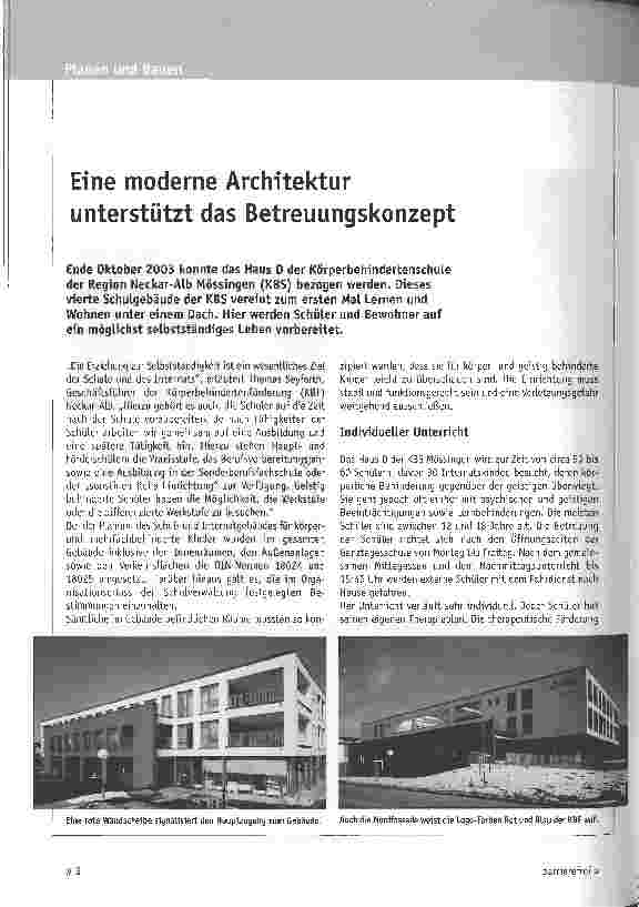 Vorschauseite 1: Eine moderne Architektur unterstützt das Betreuungskonzept
