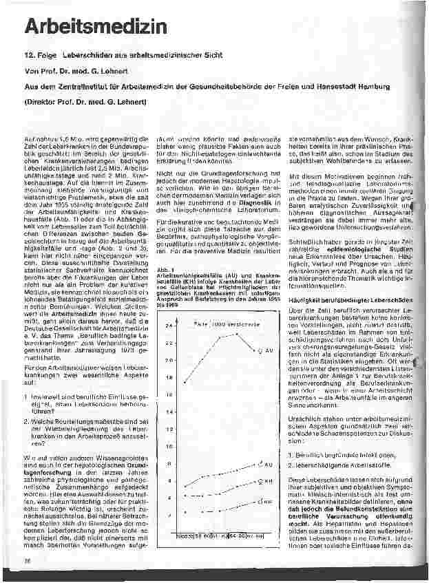 Vorschauseite 1: Arbeitsmedizin 12. Folge: Leberschäden aus arbeitsmedizinischer Sicht