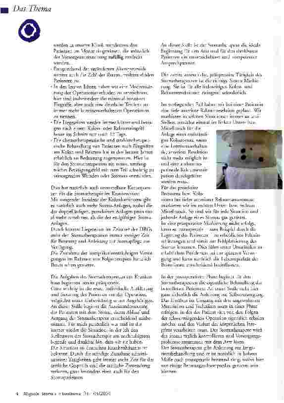 Vorschauseite 2: Stellenwert der Stomatherapie im Krankenhaus Luxus oder Notwendigkeit?
