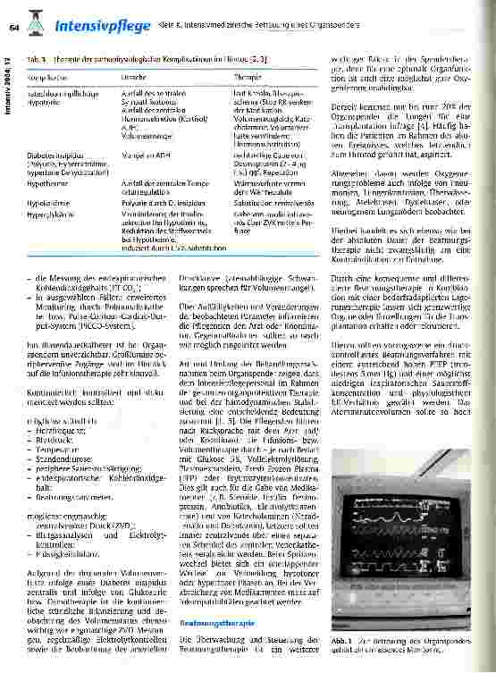 Vorschauseite 4: Intensivmedizinische Betreuung eines Organspenders