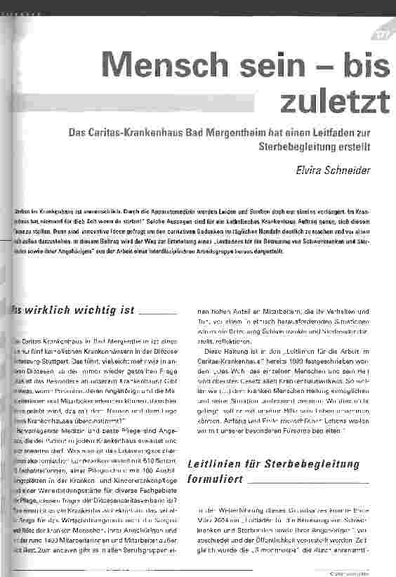 Vorschauseite 1: Mensch sein - bis zuletzt