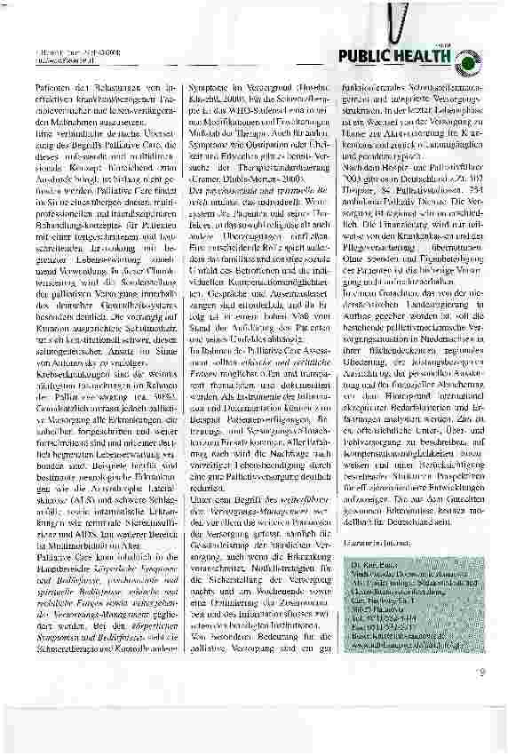 Vorschauseite 2: Palliativversorgung: Lebensqualität als Therapieziel
