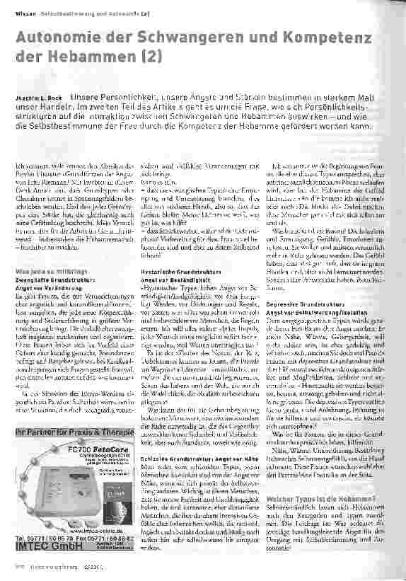 Vorschauseite 1: Autonomie der Schwangeren und Kompetenz der Hebammen (2)