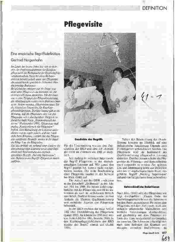 Vorschauseite 1: Pflegevisite Eine empirische Begriffsdefinition