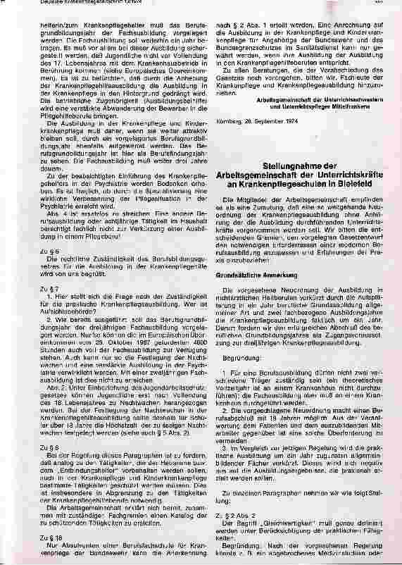 Vorschauseite 3: Stellungahmen zum Entwurf eines Gesetzes über nichtärztliche Heilberufe in der Geburtshilfe und in der Krankenpflege