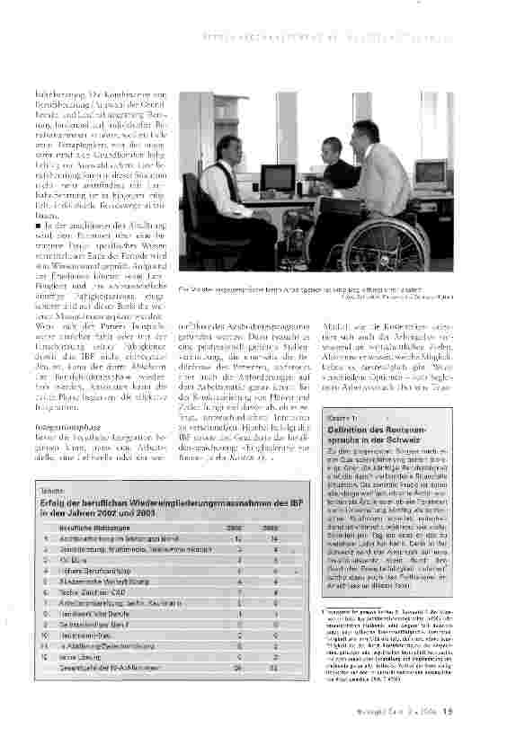 Vorschauseite 2: Berufliche Wiedereingliederung von Querschnittgelähmten -das Modell des IBF