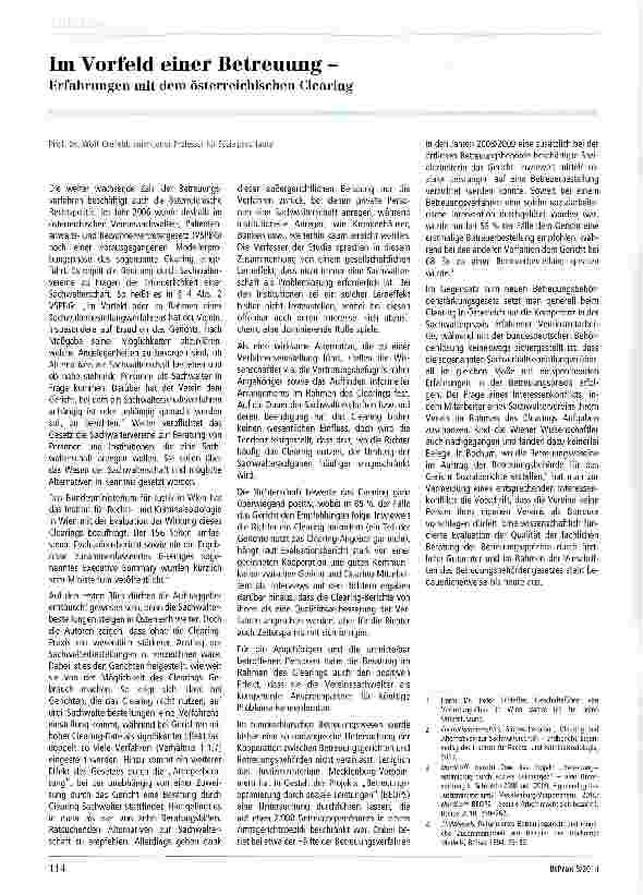 Vorschauseite 1: Im Vorfeld einer Betreuung