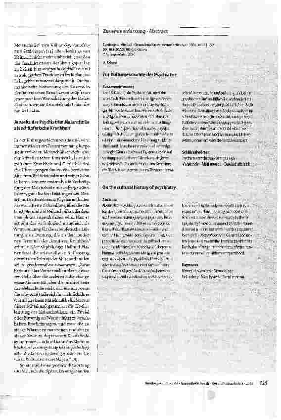 Vorschauseite 3: Zur Kulturgeschichte der Psychiatrie