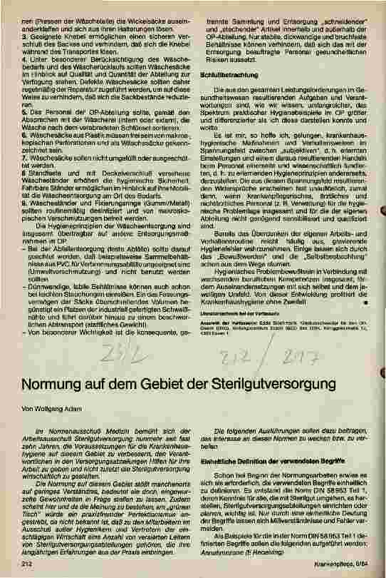 Vorschauseite 1: Normung auf dem Gebiet der Sterilgutverpackung