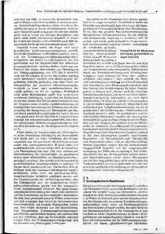 Vorschauseite 2: Partnerschaft und Gleichberechtigung Zusammenarbeit von Personalrat und Dienststelle im Wandel?