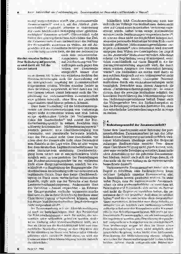 Vorschauseite 3: Partnerschaft und Gleichberechtigung Zusammenarbeit von Personalrat und Dienststelle im Wandel?