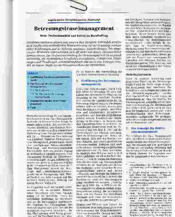 Vorschauseite 1: Betreuumgs(case)managementMehr Professionalität und Erfolg im Berufsalltag
