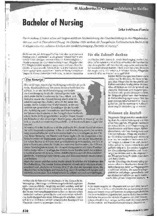 Vorschauseite 1: Bachelor of Nursing