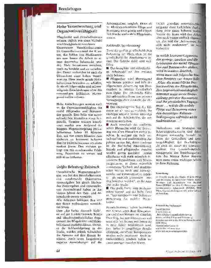 Vorschauseite 4: Innenansichten über die Arbeit in der mobilen Pflege und Betreuung in Österreich