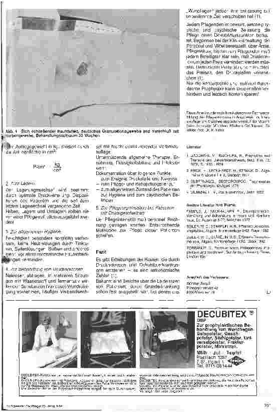 Vorschauseite 4: Druckstellen - Drucknekrosen - Decubituserkrankung, Gefährliche Komplikationen beim immobilen Patienten 3. Teil (Schluß)