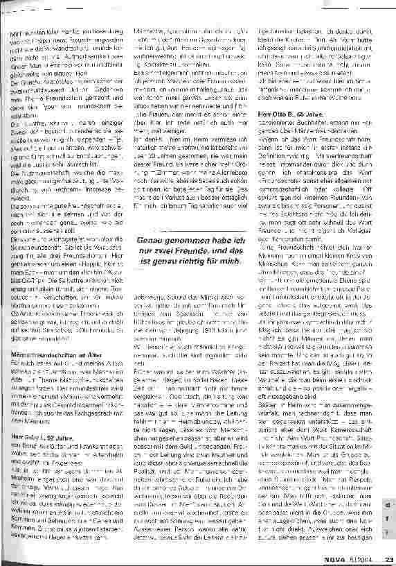 Vorschauseite 2: Männerfreundschaften Ich kann sie an einer Hand abzählen