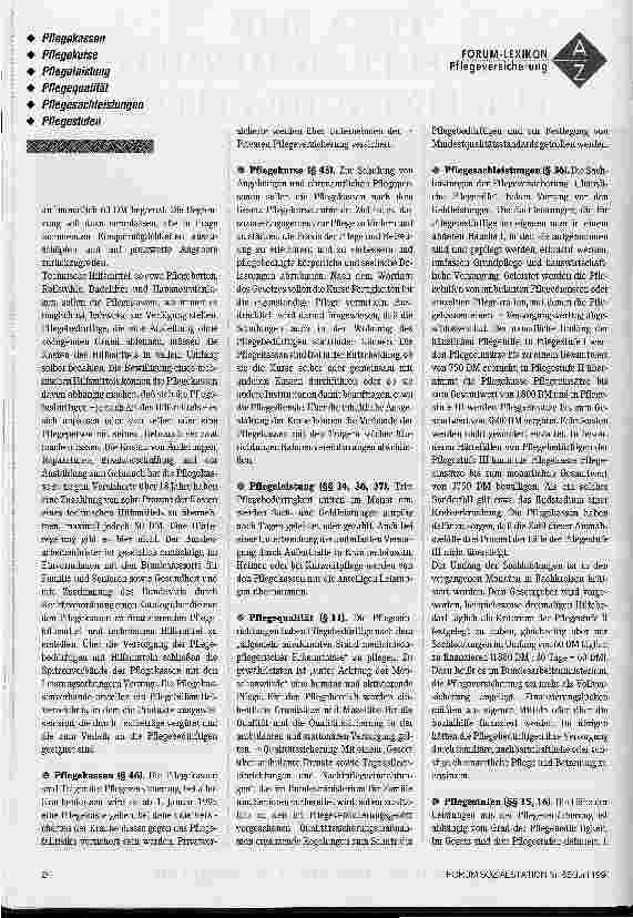 Vorschauseite 5: Forum-Lexikon Pflegeversicherung Die Pflegeversicherung in wichtigen Stichworten