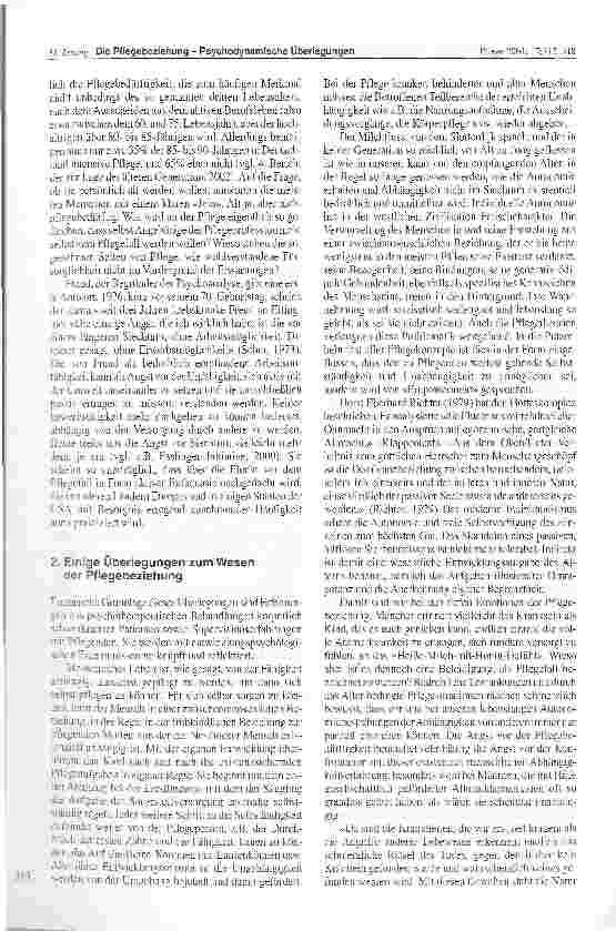 Vorschauseite 2: Die Pflegebeziehung - Psychodynamische Überlegungen