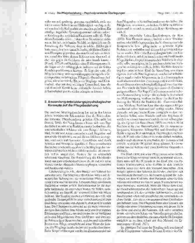 Vorschauseite 3: Die Pflegebeziehung - Psychodynamische Überlegungen