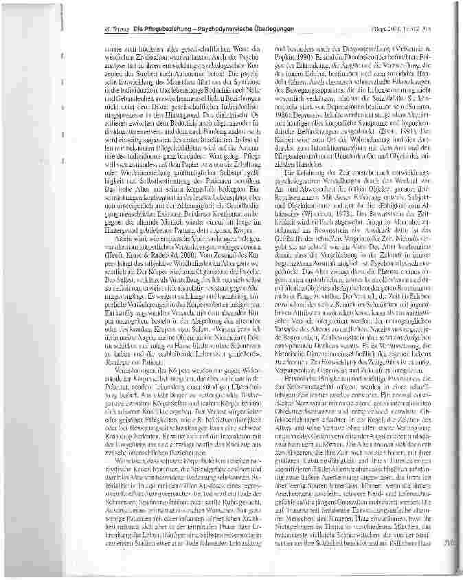 Vorschauseite 5: Die Pflegebeziehung - Psychodynamische Überlegungen