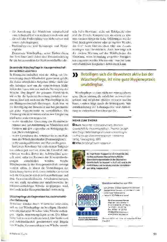 Vorschauseite 4: Wäschepflege konsequent am Bewohner ausrichten