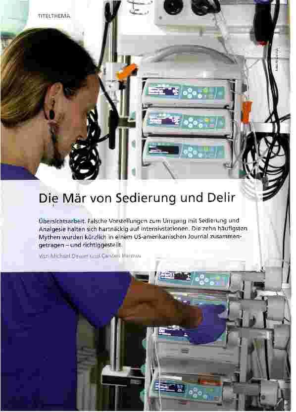 Vorschauseite 1: Die Mär von Sedierung und Delir