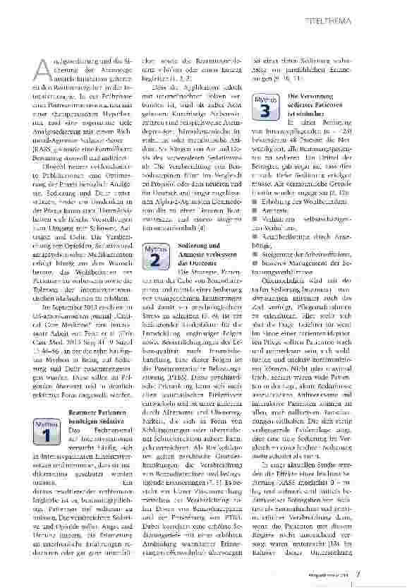 Vorschauseite 2: Die Mär von Sedierung und Delir