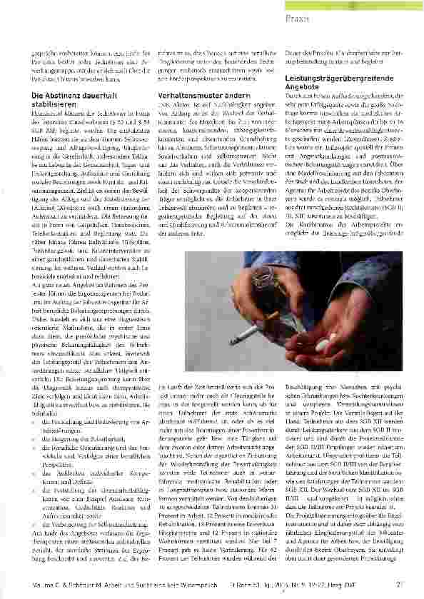 Vorschauseite 3: Arbeit und Sucht sind kein Widerspruch