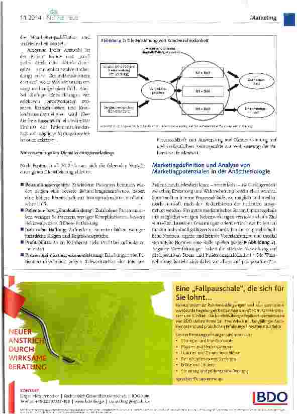 Vorschauseite 2: Marketing in der Anästhesiologie Handlungsansätze und Grenzen