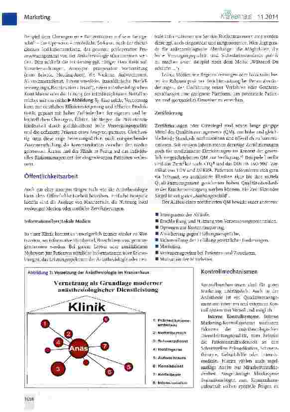 Vorschauseite 4: Marketing in der Anästhesiologie Handlungsansätze und Grenzen