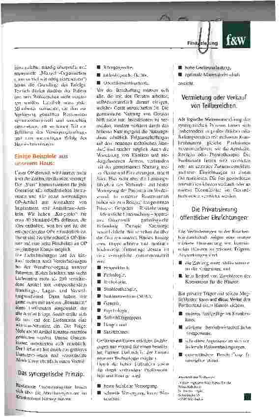 Vorschauseite 2: Not macht erfinderischInvestitionsmanagement im Krankenhaus