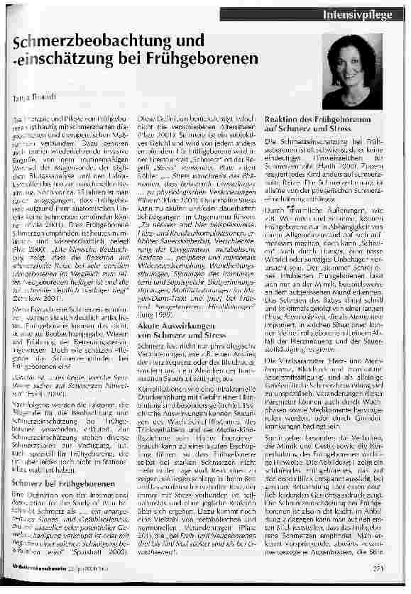 Vorschauseite 1: Schmerzbeobachtung und -einschätzung bei Frühgeborenen