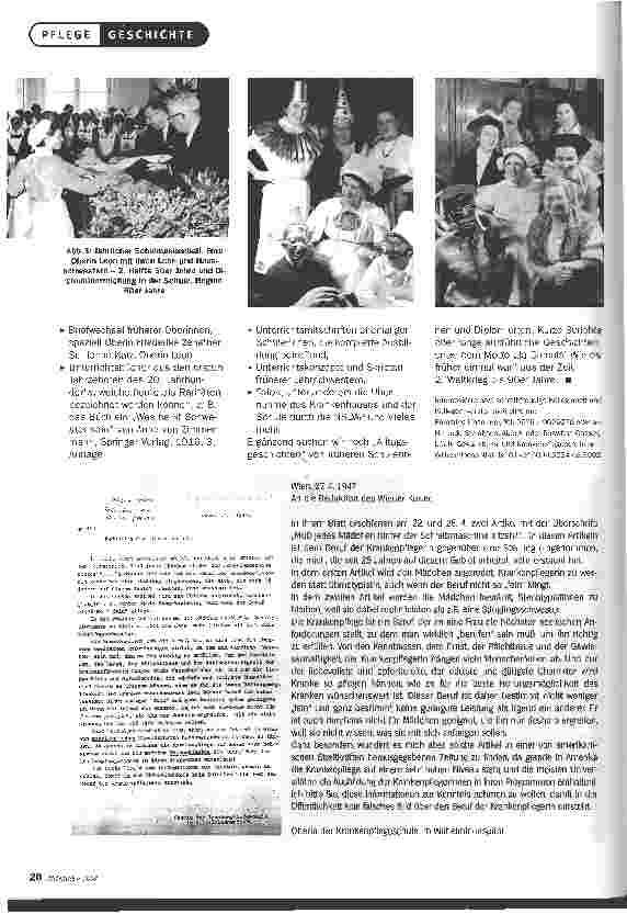 Vorschauseite 3: Dokumente der VergangenheitDAS HISTORISCHE DOKUMENTATIONSZENTRUM FÜR PFLEGE AN DER GESUNDHEITS-UND KRANKEN PFLEGESCHULE AM WILHELMINENSPITAL IST ERRICHTET