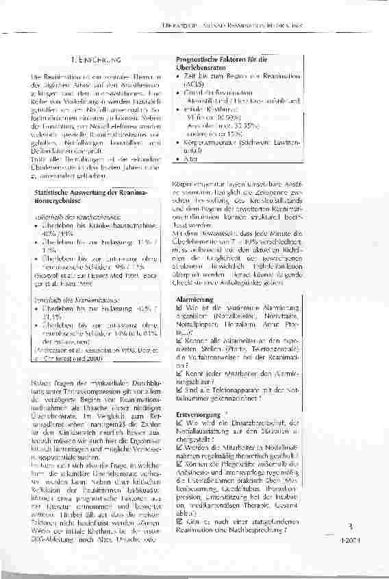 Vorschauseite 2: DIE KARDIOPULMONALE REANIMATION IN DER KLINIK