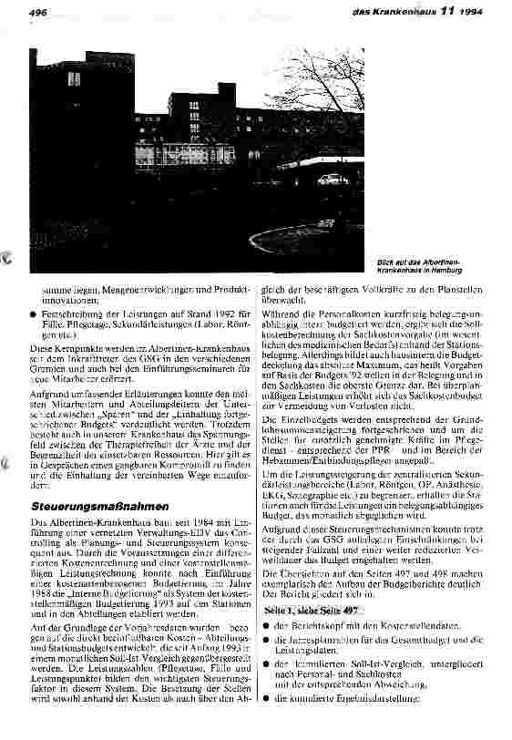 Vorschauseite 2: Maßnahmen zur Umsetzung des GSG und der neuen BPflV Ein Bericht aus dem Albertinen-Krankenhaus Hamburg