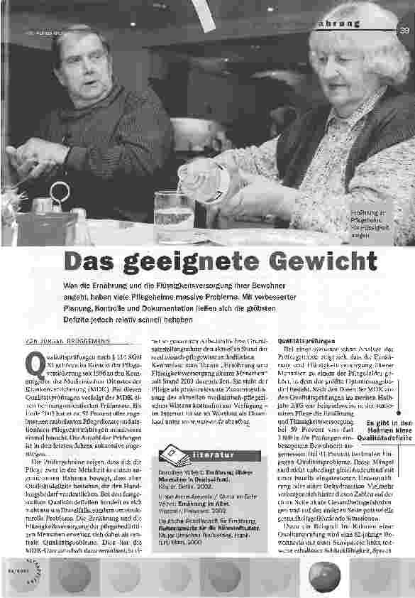 Vorschauseite 1: Das geeignete Gewicht