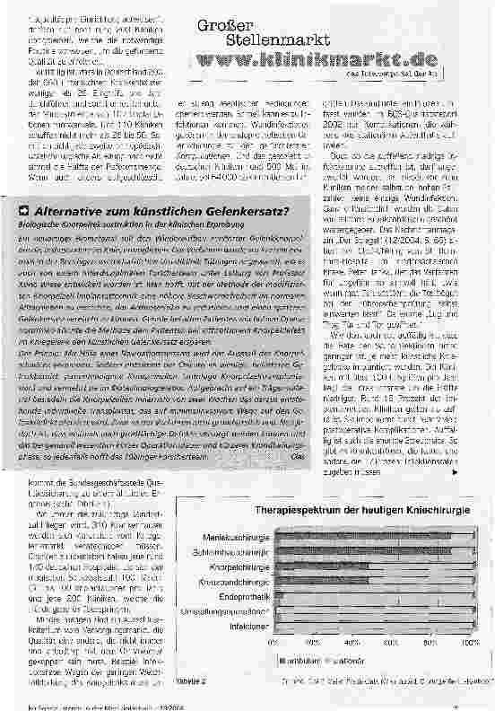 Vorschauseite 2: Außerordentlich große SpannweiteQualitätssicherung in der Knie-Endoprothetik