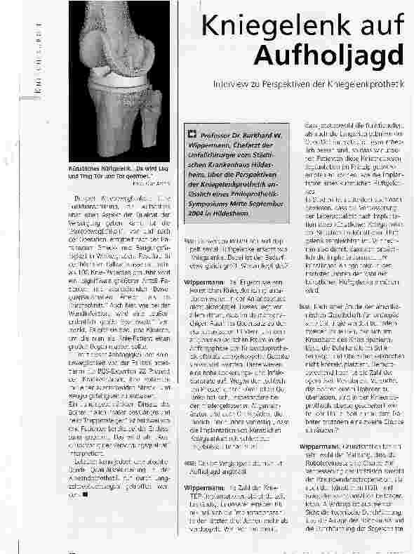Vorschauseite 3: Außerordentlich große SpannweiteQualitätssicherung in der Knie-Endoprothetik