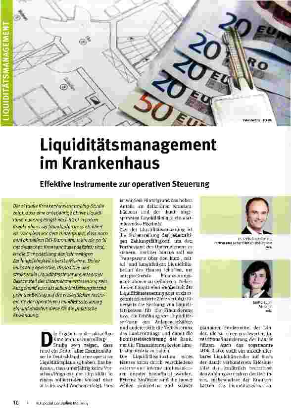 Vorschauseite 1: Liquiditätsmanagement im Krankenhaus